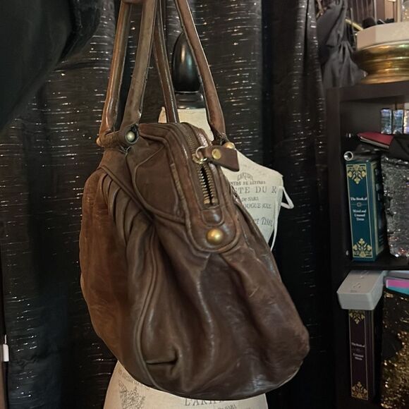 VINTAGE LEATHER JUICY COUTURE SATCHEL/bag/purse/pocketbook brown leather - Picture 2 of 14